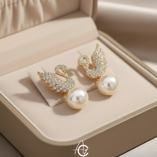 Bling Drop Pearl Earrings