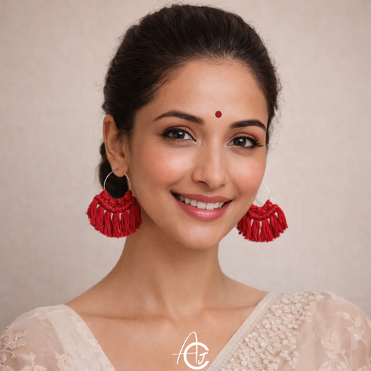 Macrame Earrings : Handmade
