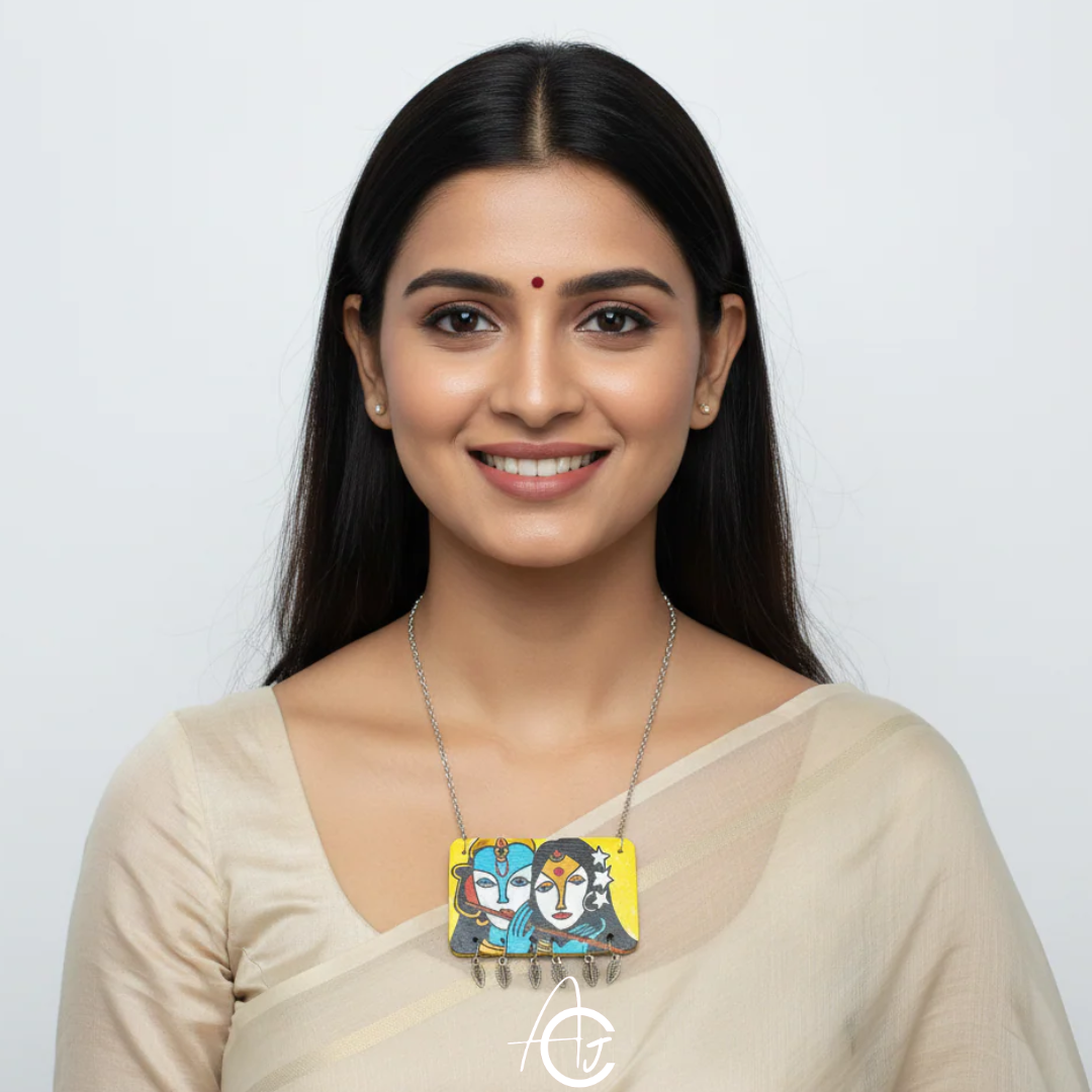 Statement Necklace, Handpainted : Handmade