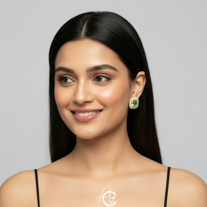 Dazzling Beauty Green Earrings