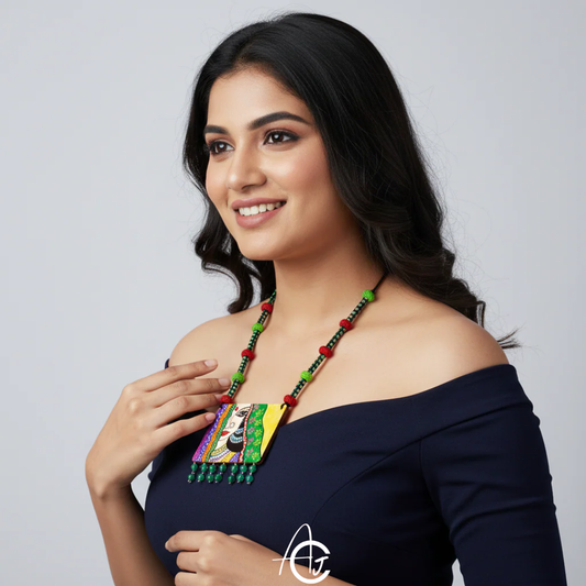 Statement Necklace, Handpainted : Handmade