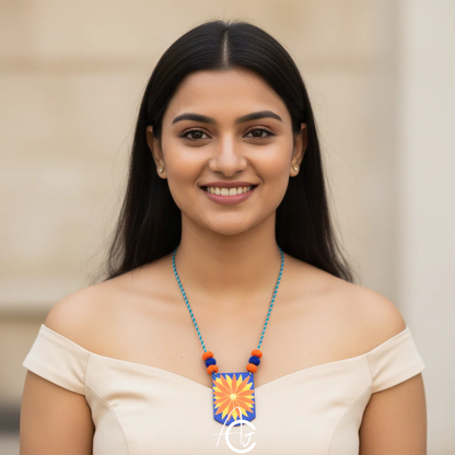 Statement Necklace, Handpainted : Handmade