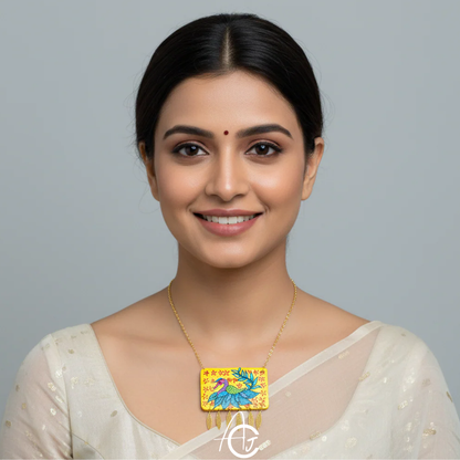 Statement Necklace, Handpainted : Handmade