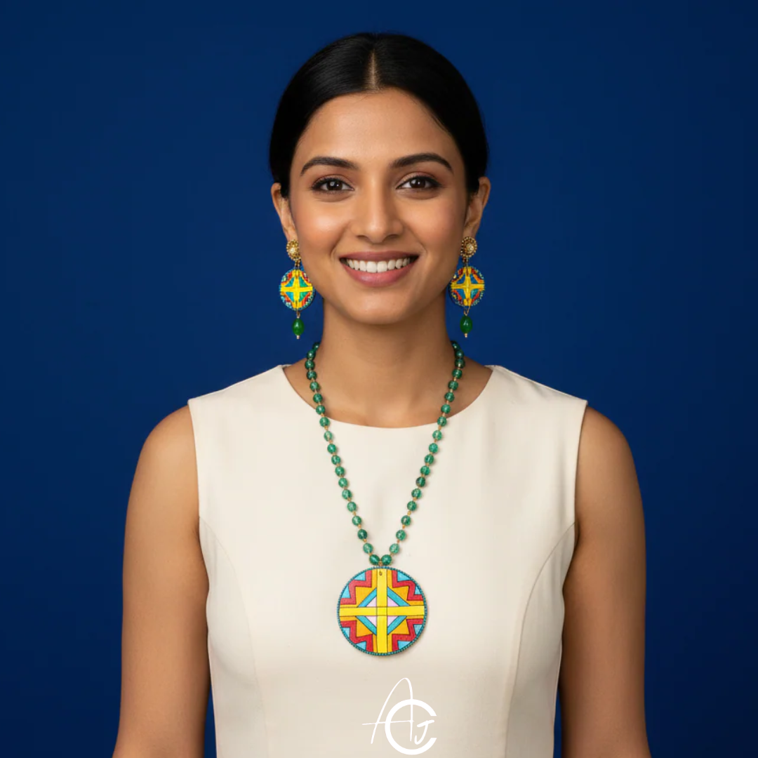 Statement Necklace Set, Handpainted : Handmade