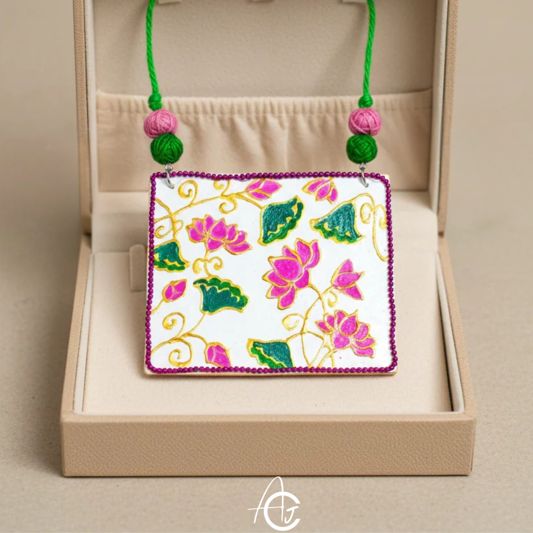 Statement Necklace, Handpainted : Handmade