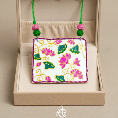 Statement Necklace, Handpainted : Handmade