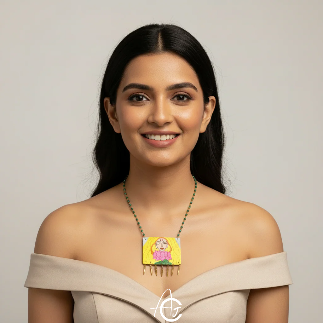 Statement Necklace, Handpainted : Handmade