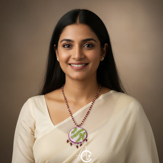 Statement Necklace, Handpainted : Handmade