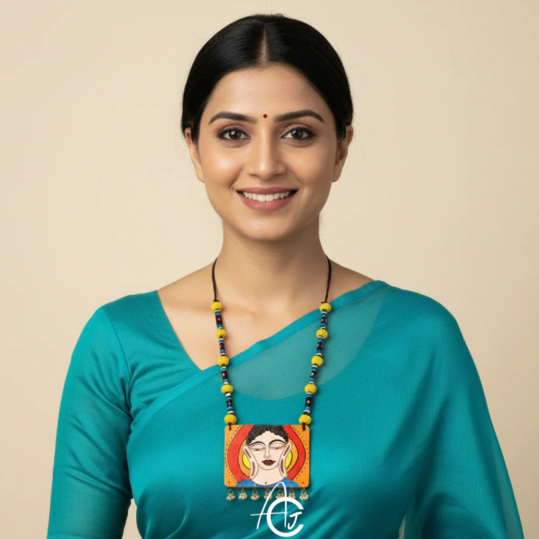 Statement Necklace, Handpainted : Handmade