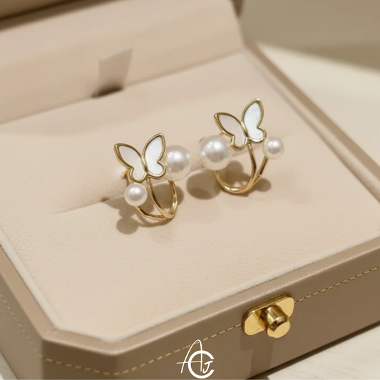 Butterfly Pearl Earrings