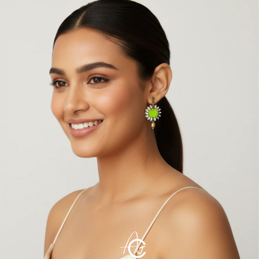 Statement Earrings, Handpainted : Handmade