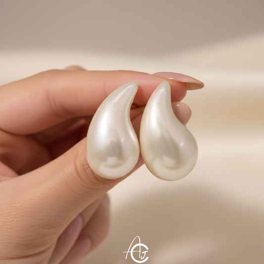 Tear Drop Rainbow Earrings White