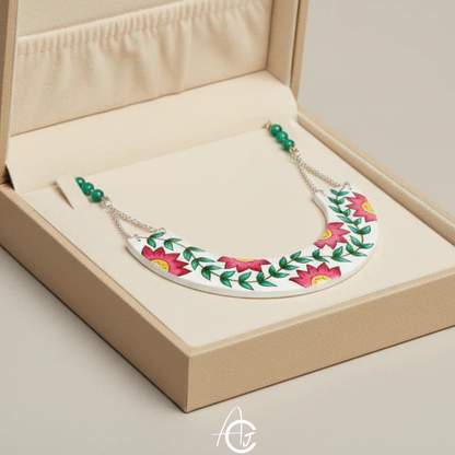 Statement Necklace, Handpainted : Handmade