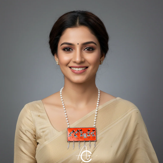 Statement Necklace, Handpainted : Handmade