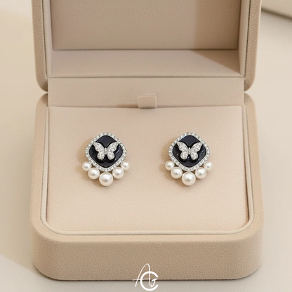 Butterfly Pearl Drop Earrings