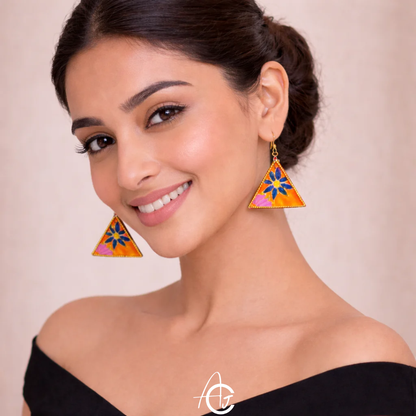 Satement Earrings, Handpainted : Handmade