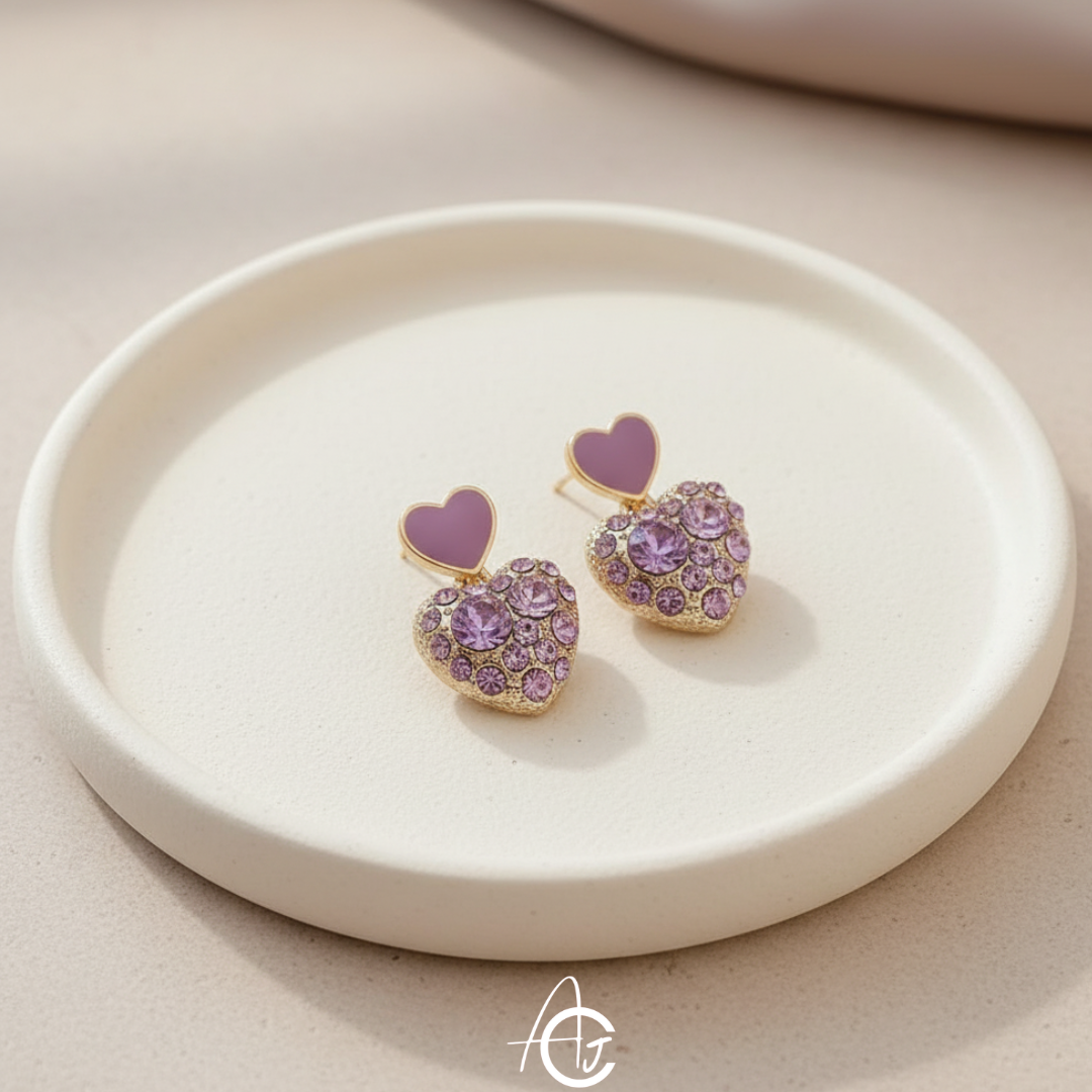 Bling Statement Heart Earrings