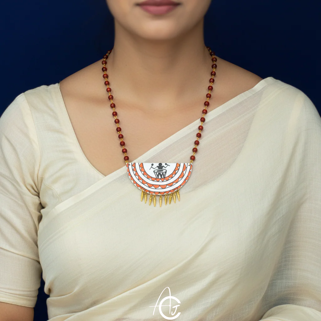 Statement Necklace, Handpainted : Handmade