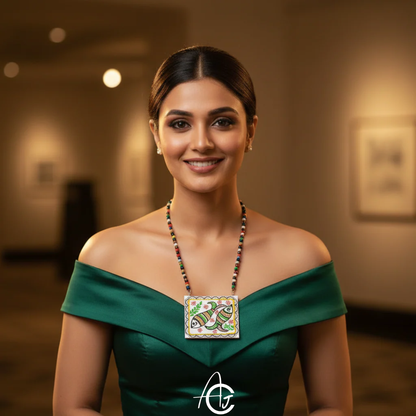 Statement Necklace, Handpainted : Handmade