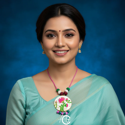 Statement  Necklace, Handpainted : Handmade