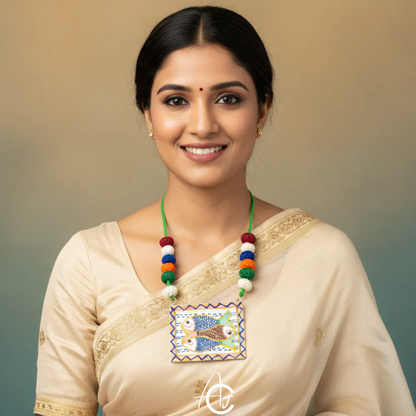 Statement Necklace, Handpainted : Handmade