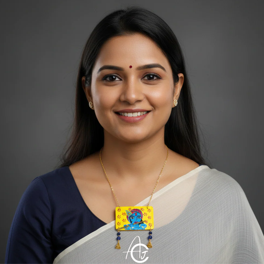 Statement Necklace, Handpainted : Handmade