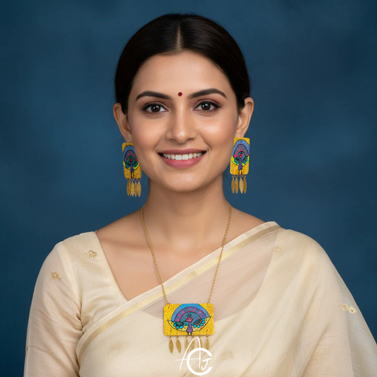 Statement Necklace Set, Handpainted : Handmade