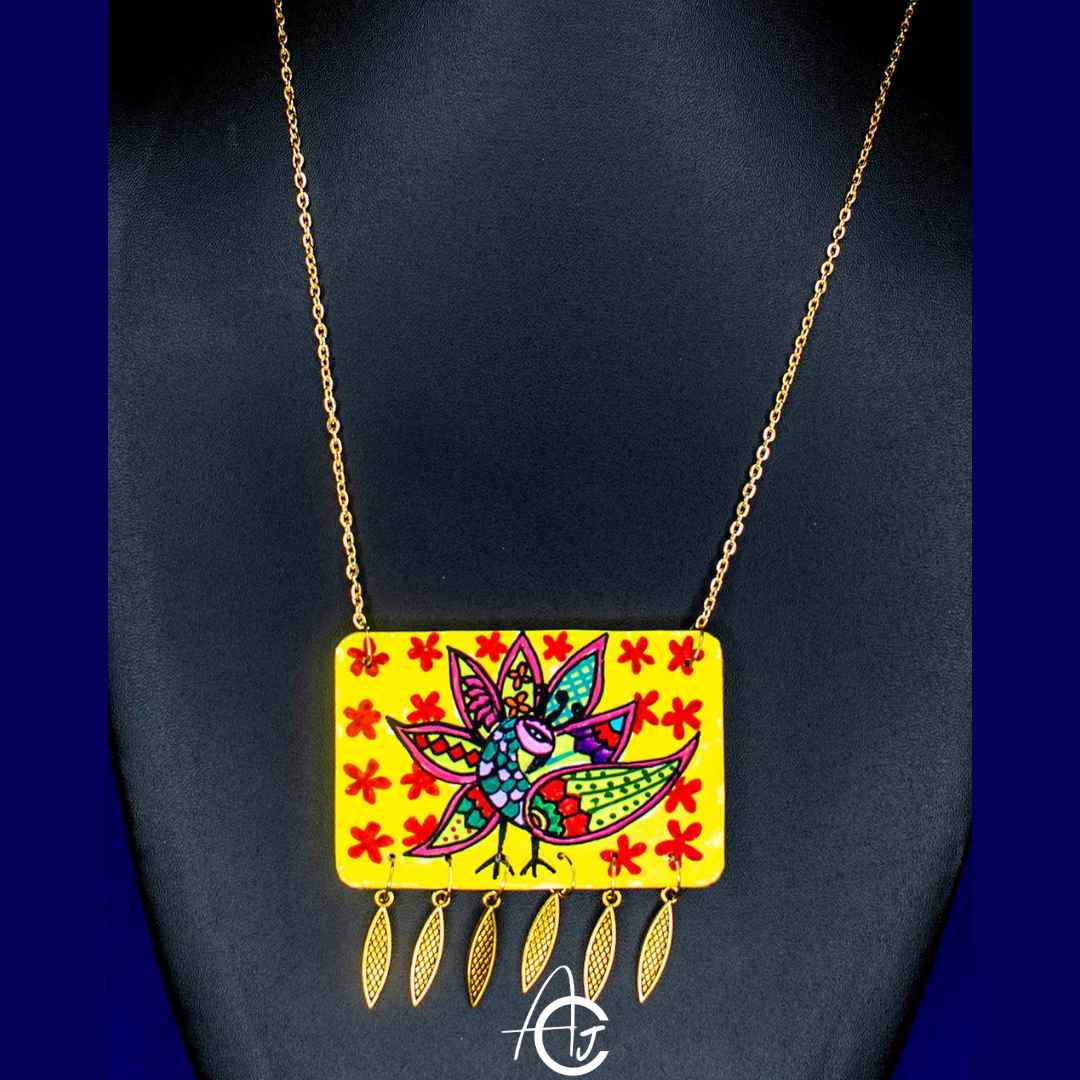 Statement Necklace, Handpainted  : Handmade