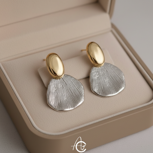 Drop Dual Tone Earrings