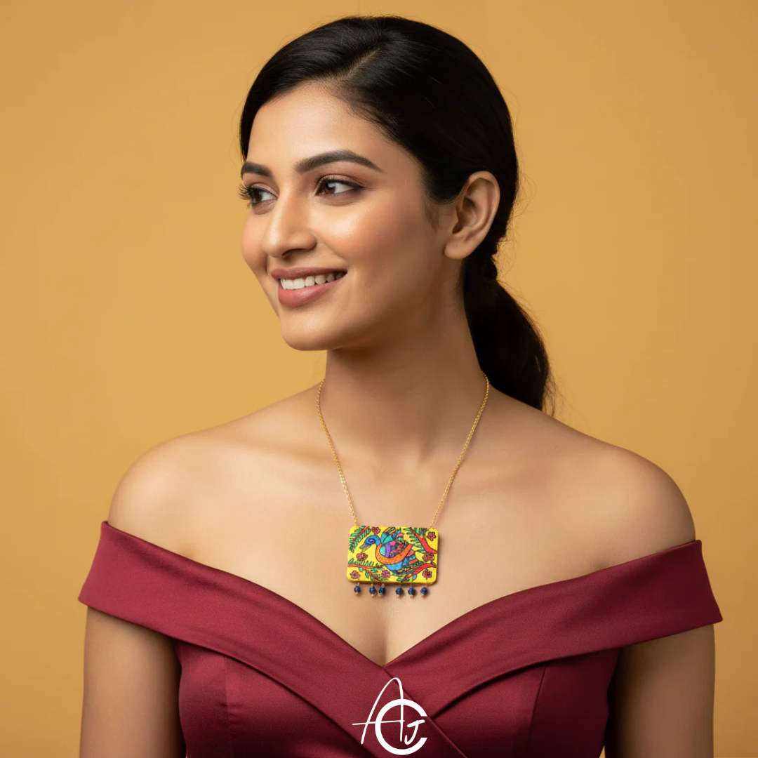 Statement Necklace, Handpainted : Handmade