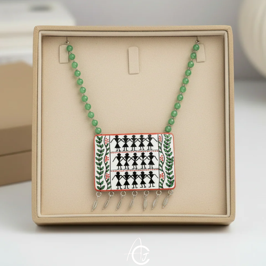 Statement Necklace, Handpainted : Handmade