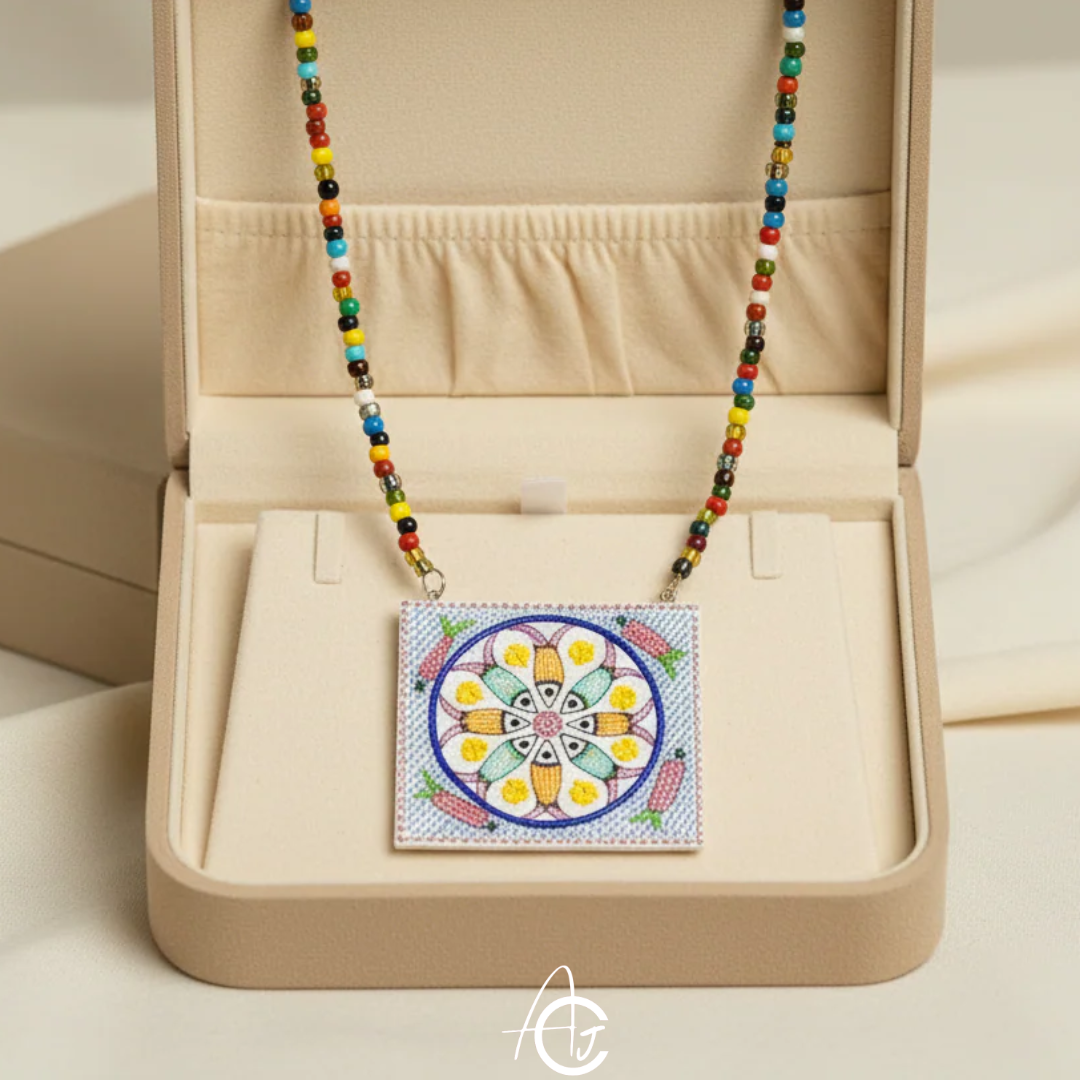 Statement Necklace, Handpainted : Handmade