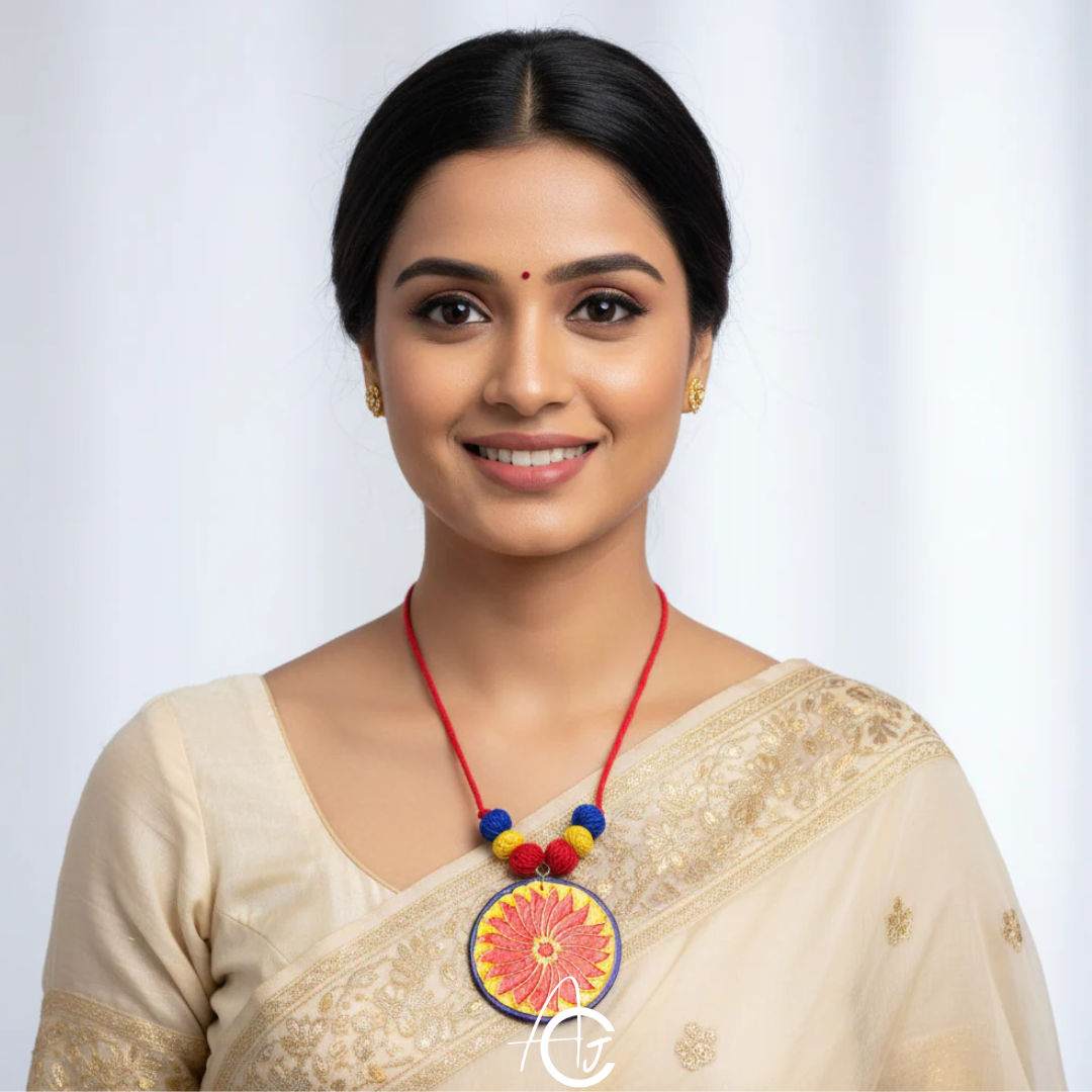 Statement Necklace, handpainted : Handmade