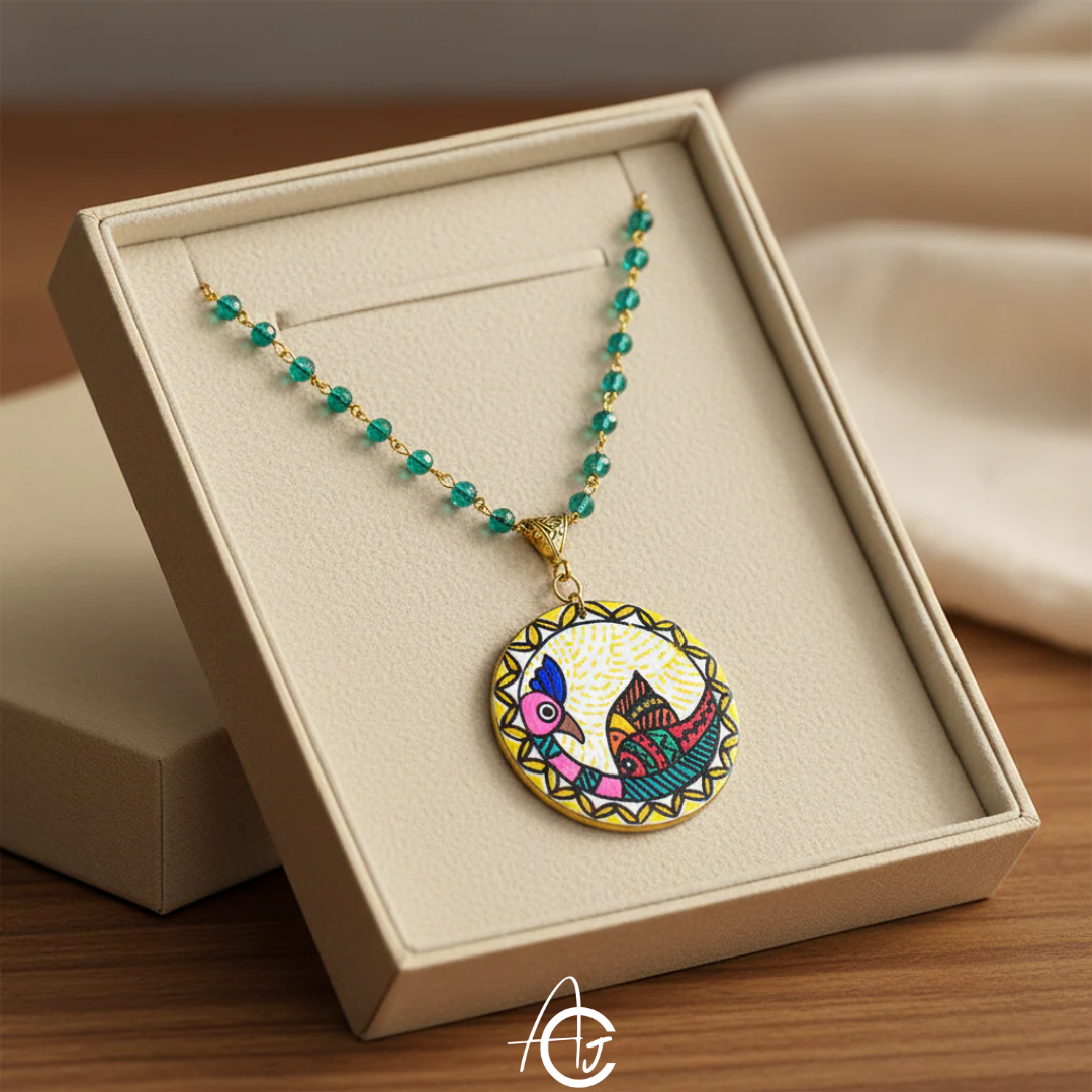 Statement Necklace, Handpainted : Handmade