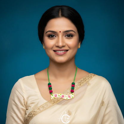 Statement  Necklace, Handpainted : Handmade