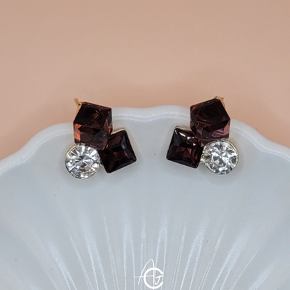 Bling Prism Brown Earrings