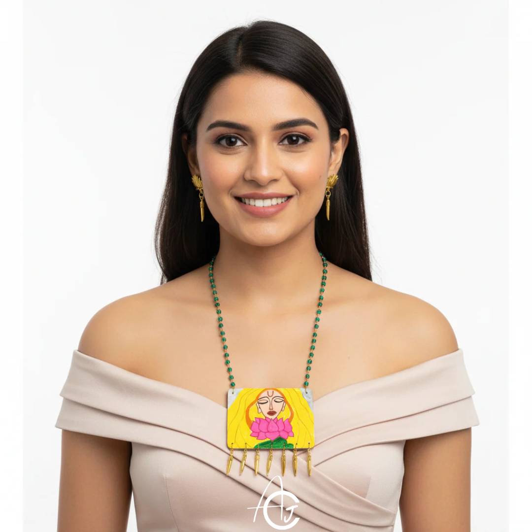 Statement Necklace Set, Handpainted : Handmade