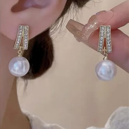 Drop And Pearl Earrings