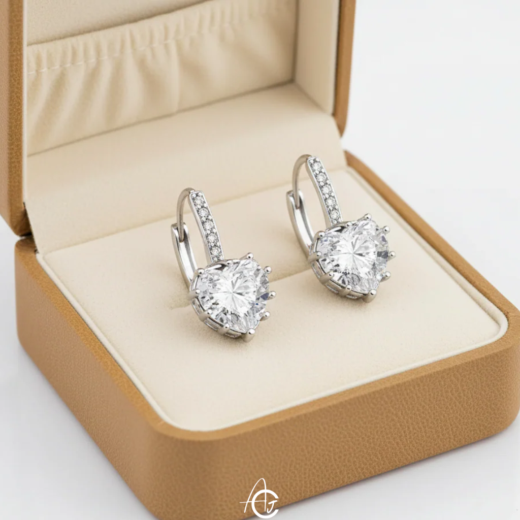 Crystal Drop Hoop Earrings