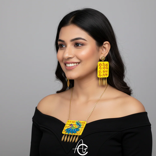 Statement Necklace Set, Handpainted : Handmade