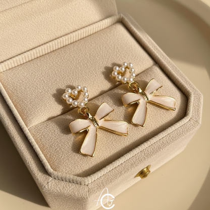 Bow Heart Earrings