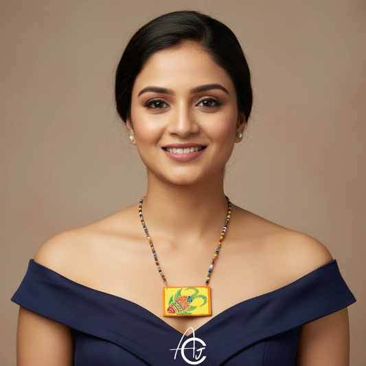 Statement necklace set, Handpainted : Handmade