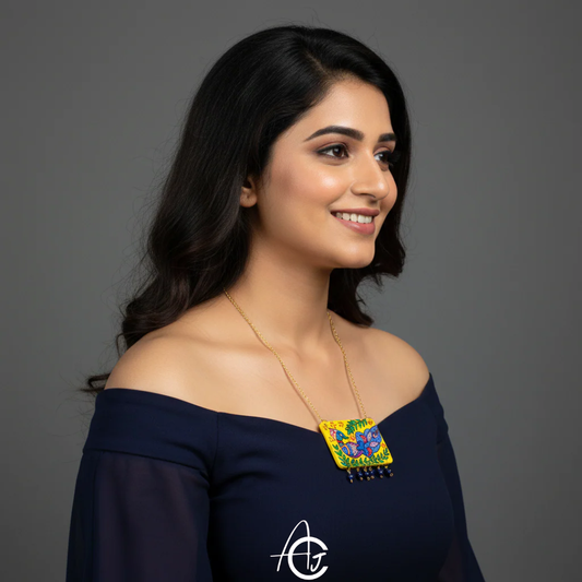 Statement Necklace, Handpainted : Handmade