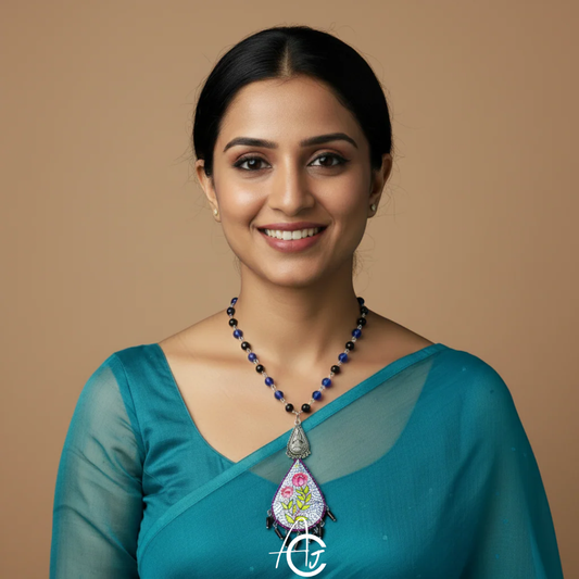 Statement Necklace, Handpainted : Handmade