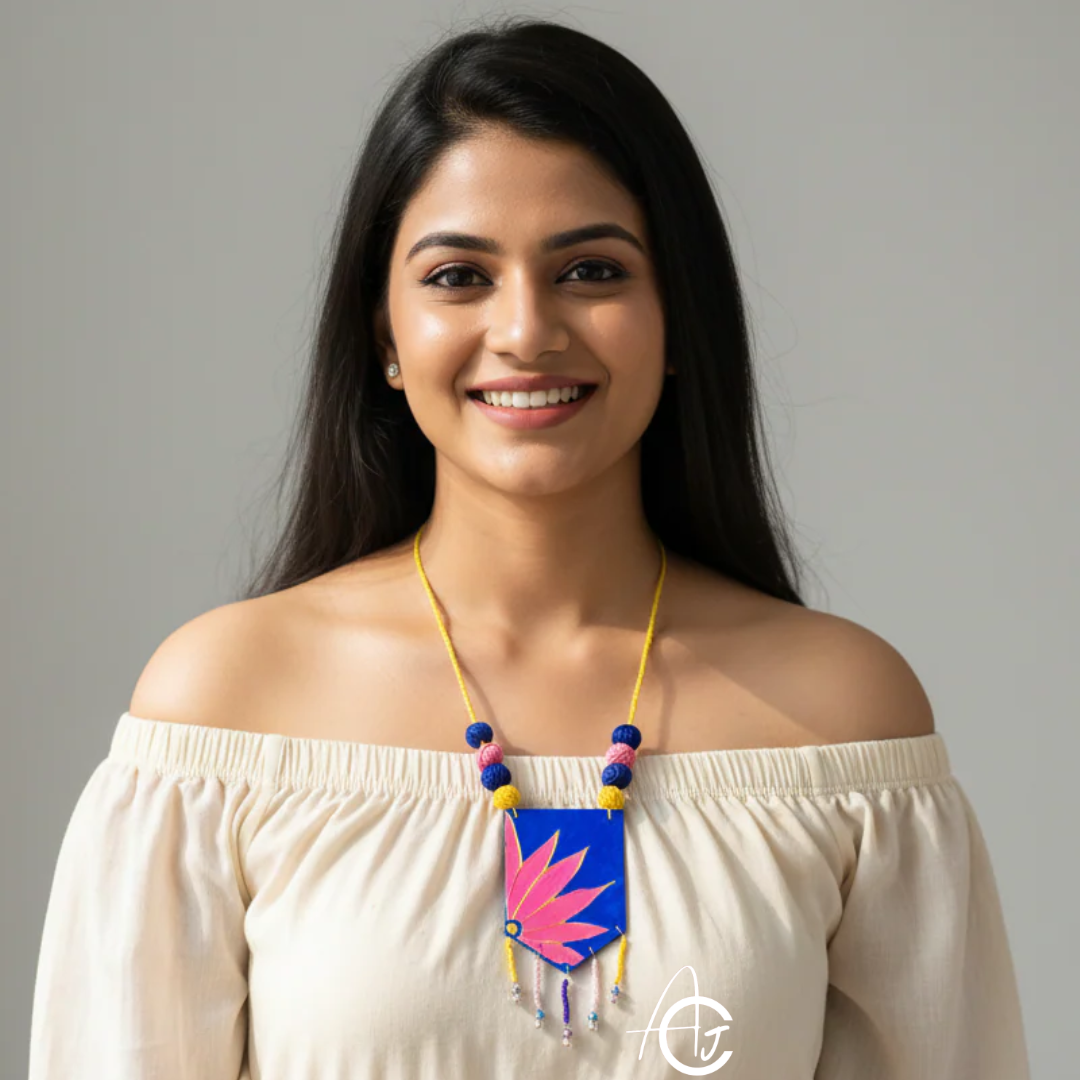 Statement Necklace, Handpainted : Handmade