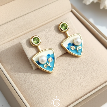 Daisy Studs Blue Earring