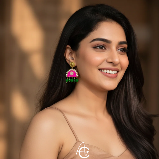 Statement Earrings, Handpainted : Handmade