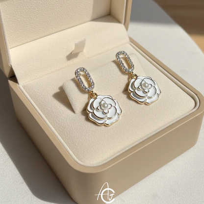 Flower Drop Bling Earrings