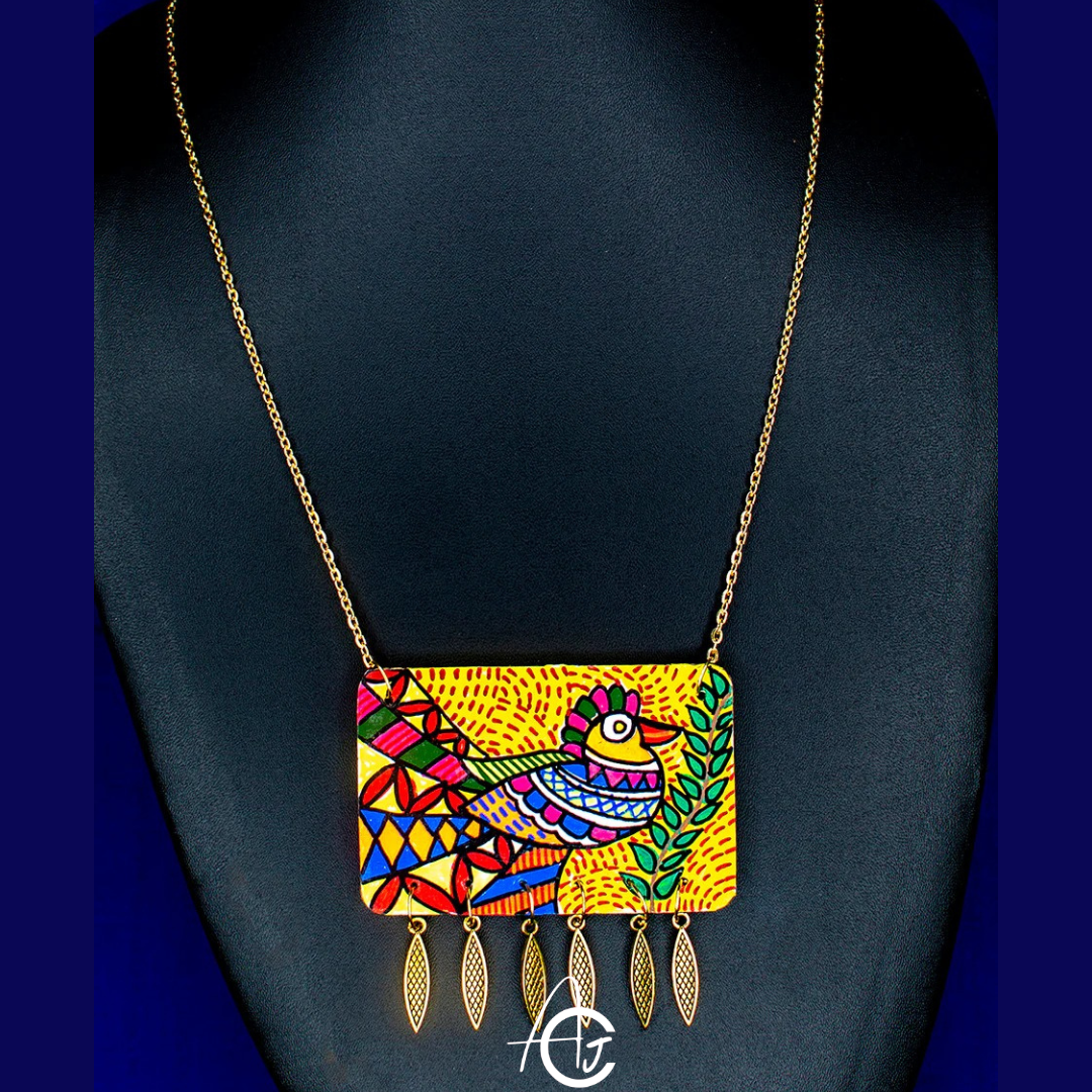 Statement Necklace, Handpainted : Handmade