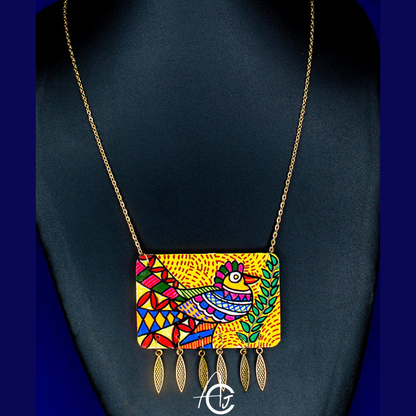 Statement Necklace, Handpainted : Handmade